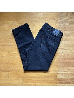 Levi’s 502 Taper Fit Black WaterLess Five-Pocket Denim Jeans Men’s 38x30 Casual